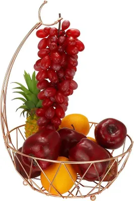 Productafbeelding van Famanu fruitschaal met bananenhouder – Modern fruitopslag – Chroomkleurig
