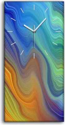 Produktbild von Wanduhr Uhr Wandbild Leinwand Geräuschlos 30x60 Malerei Abstrakte Kunst Bunt - weiße Hände