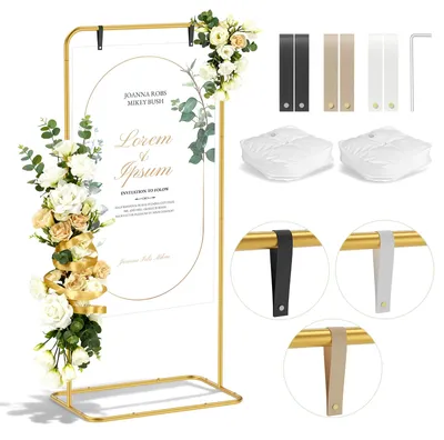 Produktbild von Hochzeitsschildständer - Verstellbare Staffelei für Willkommensschild - Metall - 80 × 50 × 172 cm