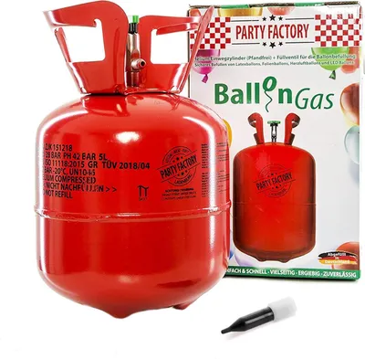 Produktbild von Ballongas Helium für bis zu 20 Luftballons, 0,14m³ Einwegflasche für Folienballons o. Latexballons