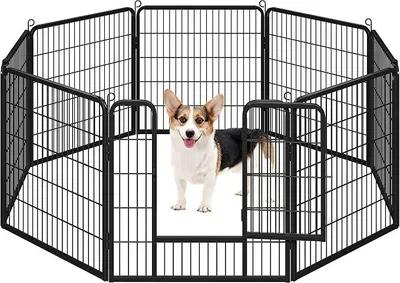 Imagen del producto de Silecomplaza, jaula para cachorros, de 8 piezas, cada una de 80 x 80 cm, con puerta, para área de juego de perros