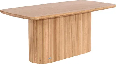 Image de HOME DELUXE Table à manger RABOS – Naturel, chêne huilé (180 x 75 x 90 cm) | Table en bois massif au design moderne pour salle à manger et cuisine