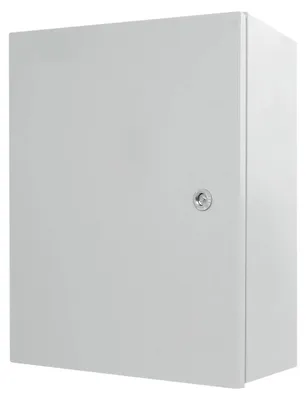 Immagine prodotto di Quadro di distribuzione esterno - Scatola elettrica da parete - 50x40x20 cm - IP55 - Acciaio laminato a freddo - Serratura con chiave - Grigio