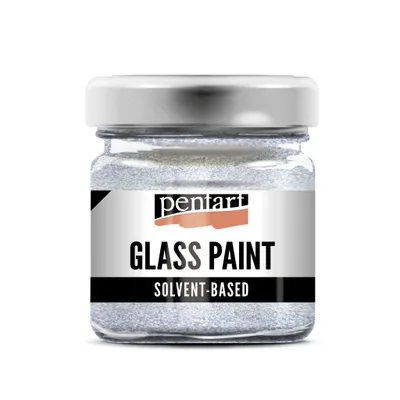 Produktbild von PENTART Glasmalfarbe lösemittelhaltig, 30 ml, Glitzersilber