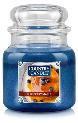 Zdjęcie produktu dla Świeca zapachowa Country Candle, zapach: Blueberry Maple, średnia, dwupłomykowa (453 g)