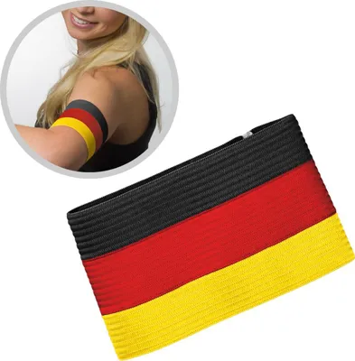 Produktbild von Spielführerbinde 'Nations' - Fanartikel für die EM 24 - Ballermann Accessoire für die Gruppe - Kapitänsbinde in Schwarz-Rot-Gold für Fussball-Fans deutschland-Farben