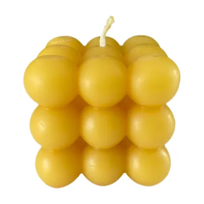 Produktbild von Bienenwachskerze Bubble Kerze 6 cm Würfelkerze – 27 Kugeln in drei Lagen