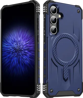 Produktbild von Magnetisch Hülle für Samsung Galaxy S23 FE, Dual Layer PC TPU Stoßfest Handyhülle Blau