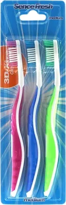 Image de Sence - Fresh 3D-Extra Clean - Brosses à dents - Moyenne - 3 brosses à dents - 1 pièce