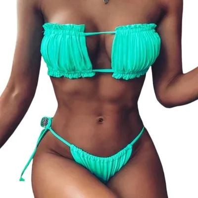 Obrázek produktu pro Mátový plavky, plážový pásek na opalování, bandeau bikiny L