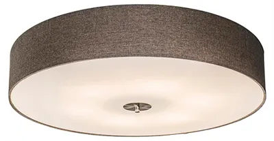 Produktbild von Qazqa Smart led Modern Stoff Deckenleuchte, Deckenlampe - Drum Jute - Taupe, Rund, 2700K - 6500K, dimmbar, 6-flammig, 70cm, Ideal als Flur, Küche lampe, Schlafzimmerlampe und Wohnzimmerlampe