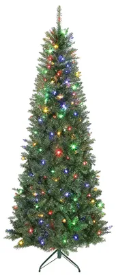 Immagine prodotto di Albero di Natale 210 cm Illuminato con 350 Luci Bianche e Colorate, 9 Modalità di Illuminazione