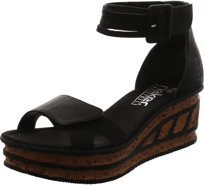 Image de Rieker sandalette compensée dames noir