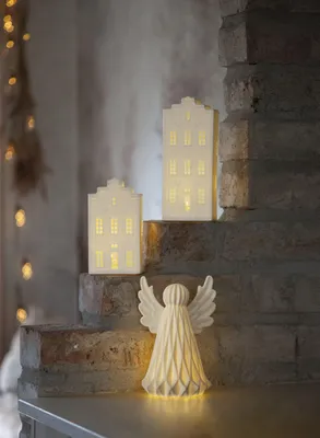 Immagine prodotto di Angelo luminoso Vinter, lampada natalizia in Vetroceramica, H 19 cm