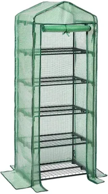 Produktbild von Famanu Mini-Gewächshaus für Balkon - 69 x 49 x 193 cm, 5 Regale, platzsparend und stabil