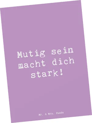 Produktbild von Mr. & Mrs. Panda Postkarte Spruch Angst überwinden - Lavendeltraum - Geschenk, Postkarten, Liebe, inspirierende Botschaften, Ansichtskarte, Trost, einzelkarte, Mut