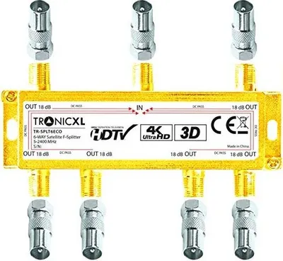 Obrázek produktu pro 4K CATV SAT SPLITTER kabelová televize např. pro Vodafone PYUR Primacom TV distributor