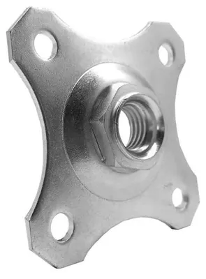 Zdjęcie produktu dla LogistSystem – regulowany zawias do bram, ocynkowany, M16 – płytka 80 x 80 mm, 1 sztuka – 61.016.P