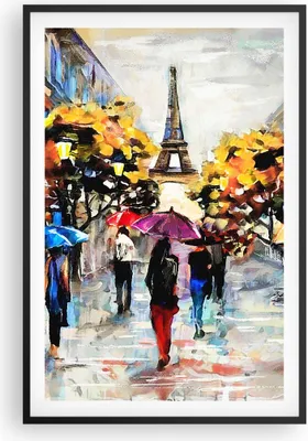 Produktbild von Gerahmtes Poster - Schwarzer Rahmen - Paris Stadt Zuhause - 61x91,5 cm - Wand Bild - Wanddeko - Wandbilder - Kunstposter - Wandposter - Bilderrahmen - Bilder - Kunstdruck - Wandbild - P2BPA61x91-3941