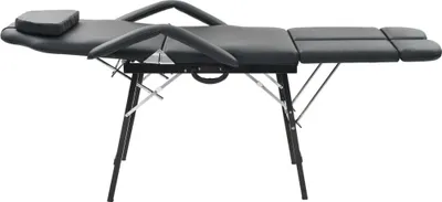 Produktbild von vidaXL Tragbarer Kosmetikstuhl Kunstleder 185x78x76 cm Schwarz