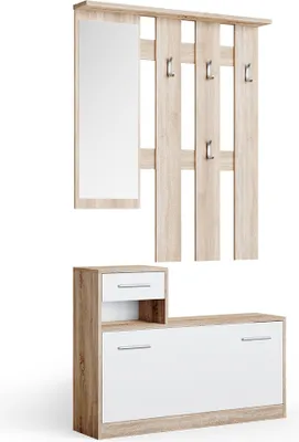 Produktbild von Garderobe Vicco Billy Weiß/Sonoma 25 x 191 cm, Model 33202