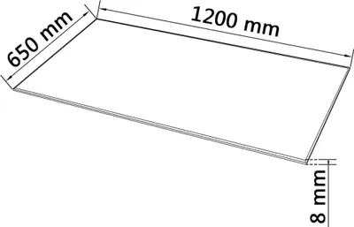 Obrázek produktu pro vidaXL Deska stolu z tvrzeného skla obdélníková 1200x650 mm