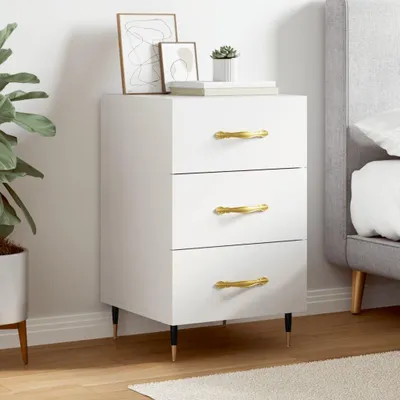 Zdjęcie produktu dla vidaXL Stolik nocny biały 40x40x66 cm materiał drewnopochodny