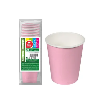 Produktbild von Gläserset Best Products Green Rosa 200 cc Pappe (24 Stücke)