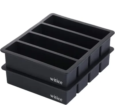 Productafbeelding van Siliconen ijsblokjesbakken Groot voor Whisky (2-Pack) - Botervorm - Easy Release ijsblokjes voor Whisky en voor Cocktail - Food Grade