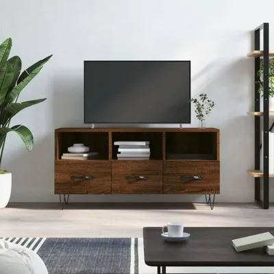 Obrázek produktu pro The Living Store Televizní skříňka hnědý dubový vzhled 102x36x50 cm materiál na bázi dřeva