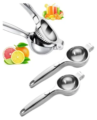 Obrázok produktu pre sada 3 odšťavovačov na citróny | manuálny ručný odšťavovač - odšťavovač citrusov na citrónovú šťavu | odšťavovač limetiek | pevný ručný odšťavovač | robustný odšťavovač - lis na ovocie zo zinkovej zliatiny s ergonomickou rukoväťou