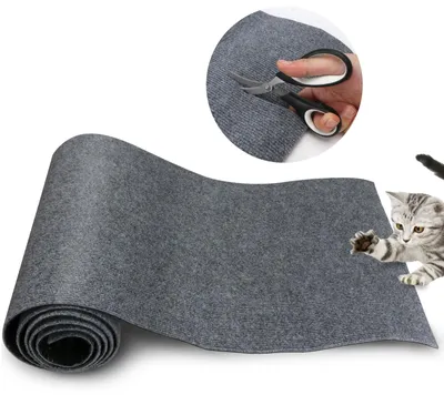 Produktbild von Selbstklebende Katzenkratzmatte 40 x 200 cm, zuschneidbare Kratzschutz Folie für Möbel und Sofa, Filz Kratzmatte in Hellgrau, Möbelschutz für Katzen