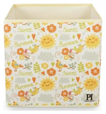 Produktbild von Prendi Home Aufbewahrungsbox 30x30x30 cm faltbar – Kinderzimmer Stoffbox Motiv Frühling