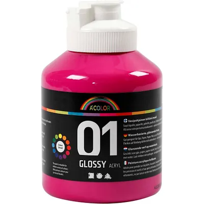 Produktbild von Creativ Company Acrylfarbe rosa glänzend 500 ml Kinder Basteln