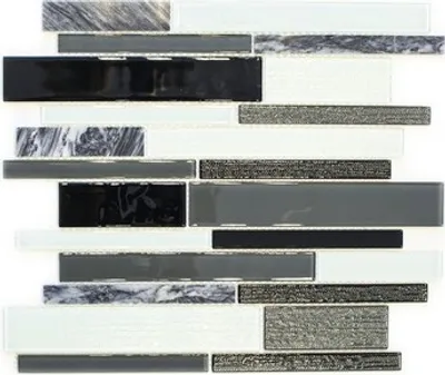 Produktbild von Glasmosaik CM GV34 28,6x30 cm mix schwarz/grau/weiß