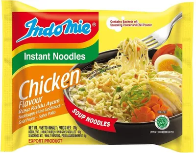 Produktbild von Indomie Chicken Instant Noodles – 20 x 70 g | Hühnergeschmack | Schnelle 3-Minuten-Nudelsuppe | Halal |     +Heartforcards Versandschutz