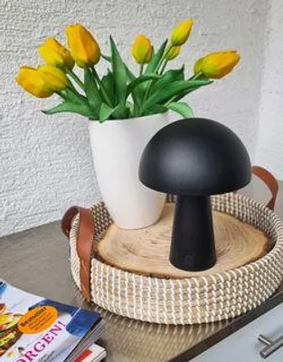 Produktbild von Coen Bakker Tischlampe usb Pilz dimmbar touch Metall weiß 3 Lichtfarben 15x21cm