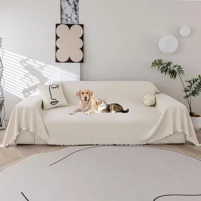 Produktbild von Sofabezug wasserdicht L-Form 180 x 380 cm Creme