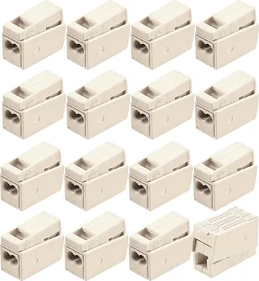 Produktbild von WAGO 224 Leuchtenklemmen Klemmen 2 polig, 1-2,5mm² mit 3 Klemmstellen, Kunststoff weiß 16 Stück