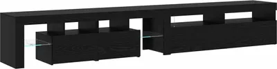 Zdjęcie produktu dla Szafka pod telewizor z LED 2 pcs Czarny Dąb 260 x 37 x 40 cm