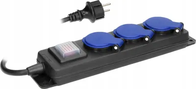 Image de Rallonge d'atelier OR-AE-13192/5M - 5 m - IP44 - Caoutchouc - Avec interrupteur - 3 prises