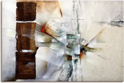Produktbild von ARTland Leinwandbild Abstrakte Komposition in weiß II Größe: 90x60 cm