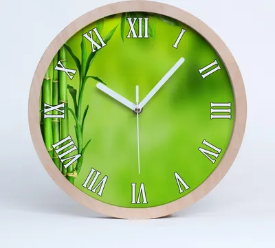 Produktbild von Holzuhr 30fi cm wanduhr - weiße Spitzen - Bambus