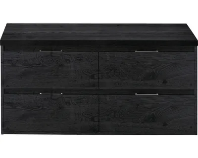Produktbild von Sanox Waschtischunterschrank Porto BxHxT 120,2 x 58 x 50 cm Frontfarbe black oak mit Waschtischplatte 84722549