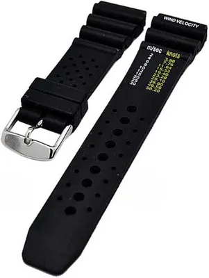 Produktbild von Uhrenarmband Silikon sportlich Taucher Diver 24mm SCHWARZ Neu