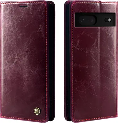 Produktbild von Handyhülle für Google Pixel 7 Kunstleder Flip Cover Hülle RFID Schutz Case Kartenfach Farbe: Weinrot