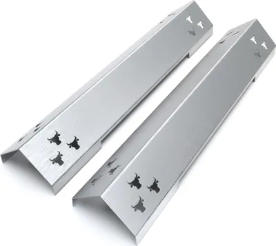 Produktbild von Gasgrill Brennerabdeckung Edelstahl passend für alle Jamestown Knox 2-Brenner, Farbe:2er Set Matt Bulle