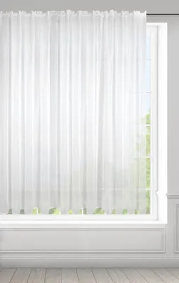 Image de Voilage - Transparent - Blanc - 400 x 150 cm - 1 pièce - Rideau à fronceur - Voile pour chambre et salon