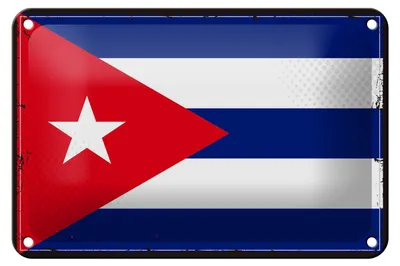 Produktbild von Blechschild Flagge Kuba 18x12cm Retro Flag of Cuba