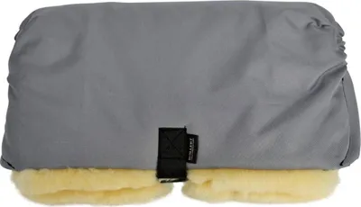 Produktbild von Lammfell - HANDWÄRMER FÜR KINDERWAGEN - Farbe: Grau/Gelb